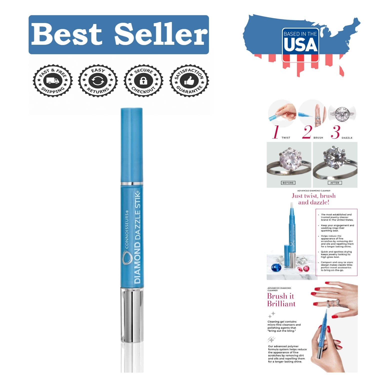 Non-Toxic Diamond Dazzle Stik | Perfect for Diamonds, Gold & Platinum Jewelry
