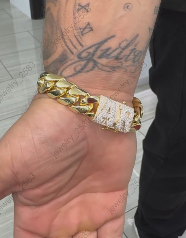Mens New Arrival! Cuban Link Custom Baguette Real Moissanite Bracelet 925 Silver