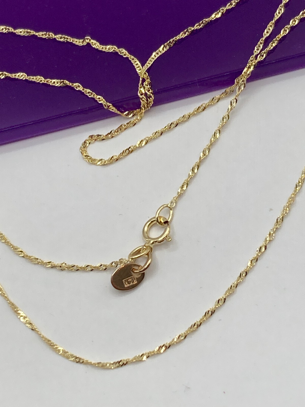 solid 10k gold Singapore chain 1mm necklace
