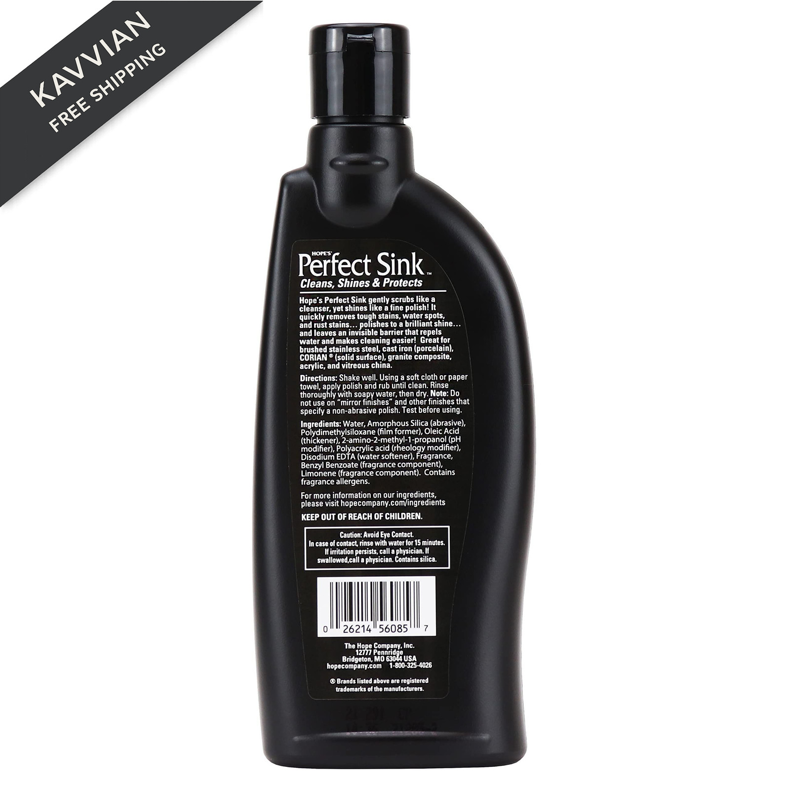 HOPE’S Perfect Sink Cleaner and Polish, 8.5 Fl Oz (Pack of 1), Black