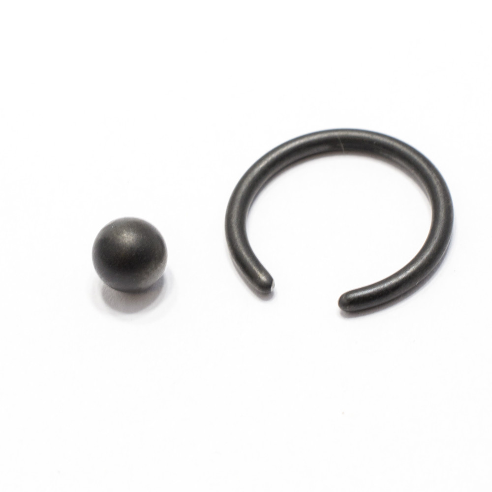 14G and 16G Captive Bead Ring Matte Black IP 316L Surgical Steel Sold as a Pair