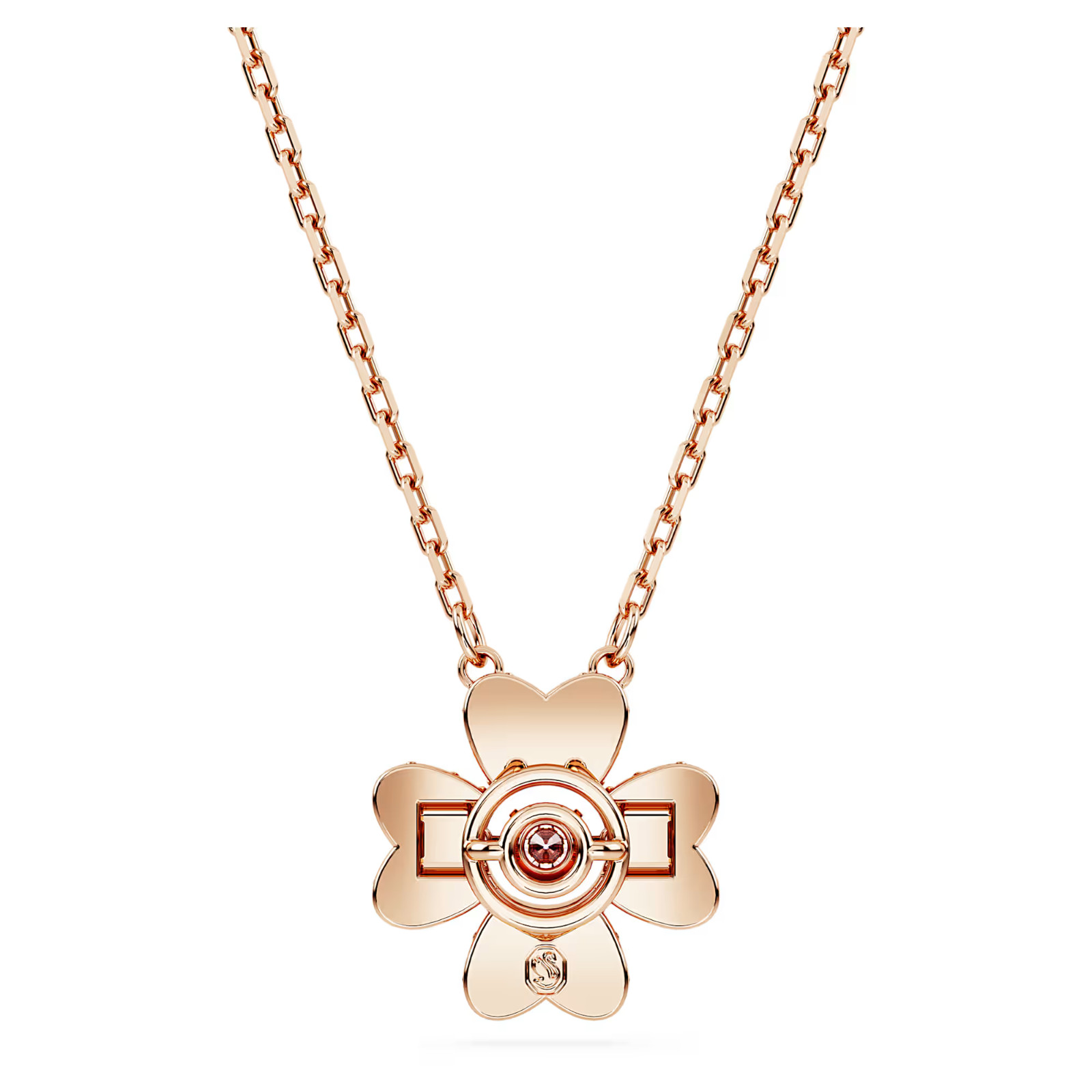 White Rose Gold Tone Plated Necklace Clover Idyllia Pendant New