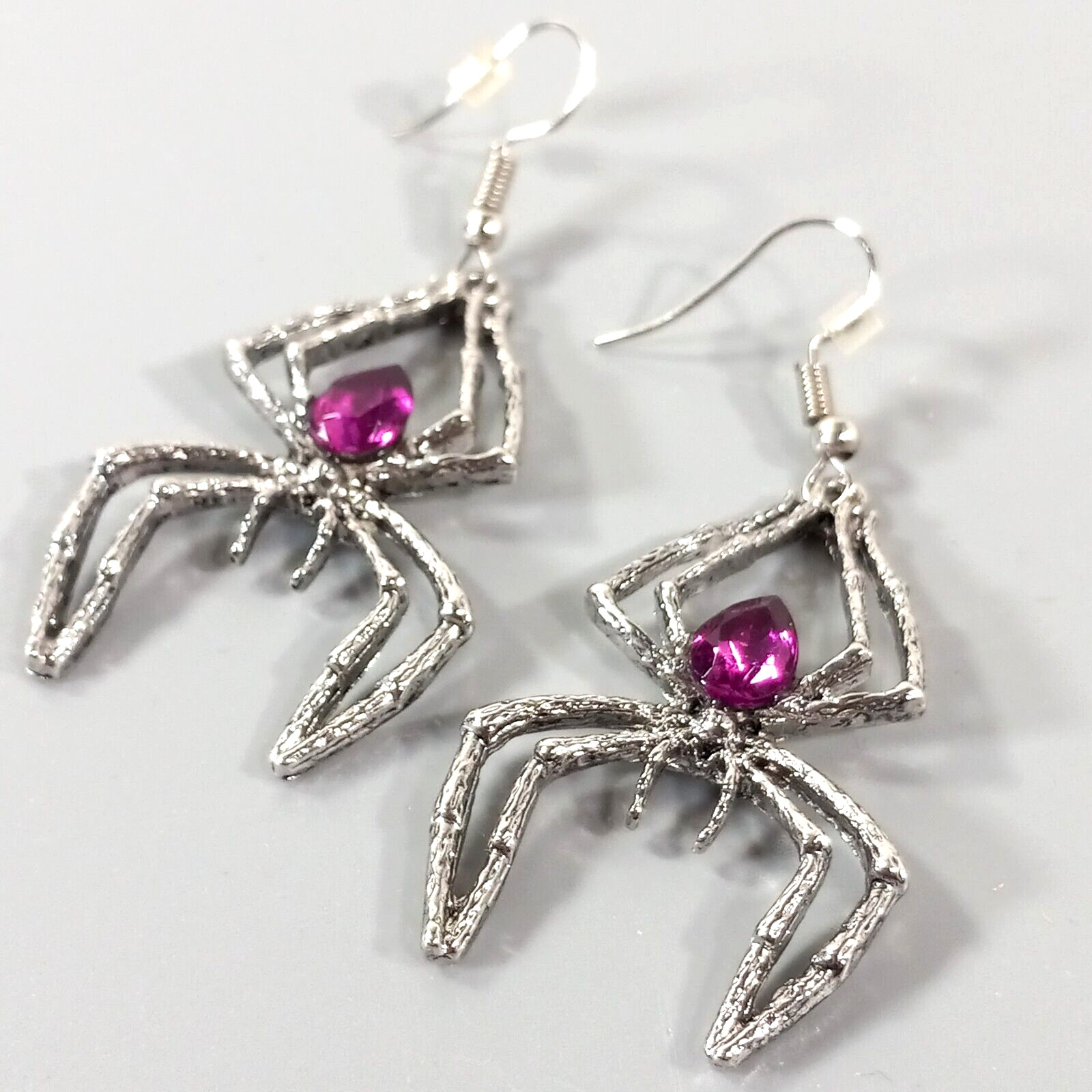 Spider Necklace Earring Sets Goth Halloween Rhinestone Fashion Jewelry Cosplay