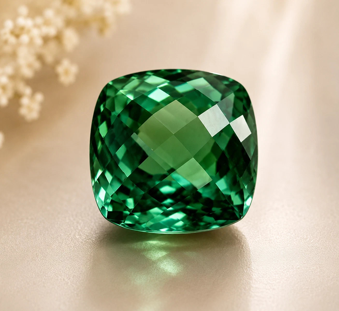 AAA 5.40 Ct ELegant Natural Ceylon Deep Green Sapphire Loose Cushion Gemstone