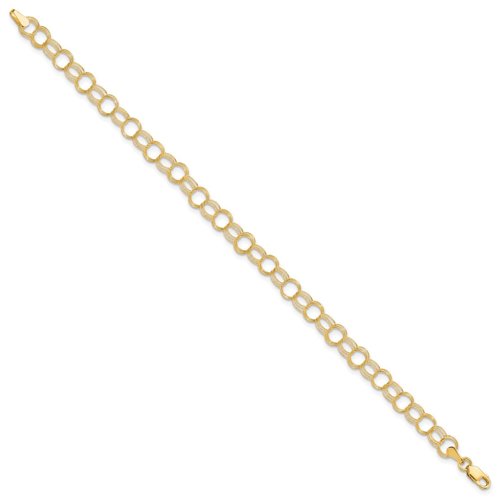 10k Triple Link Charm Bracelet 10CH10