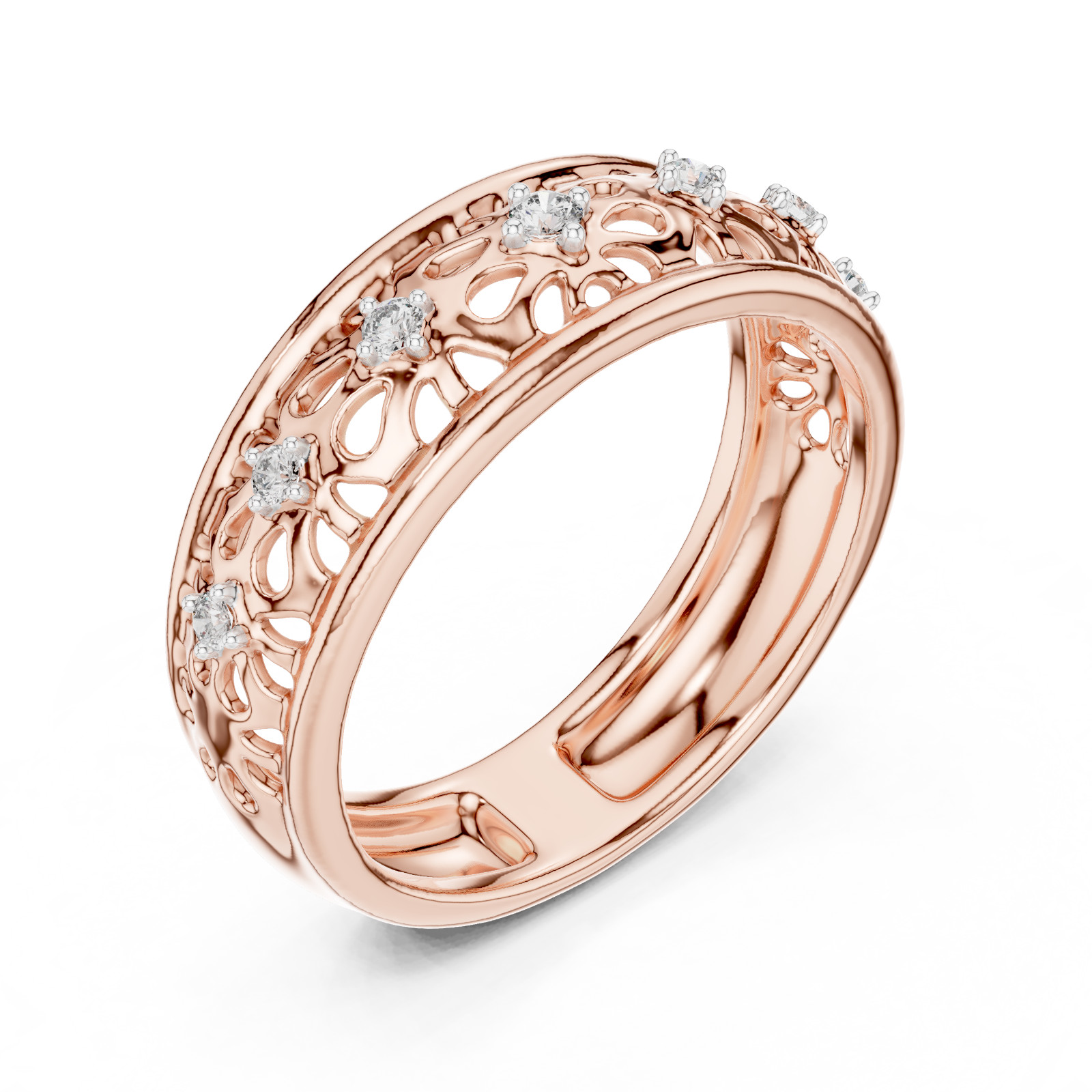 Natural Certified Diamond Half Eternity Lovely Engagement Ring 14k Gold Over