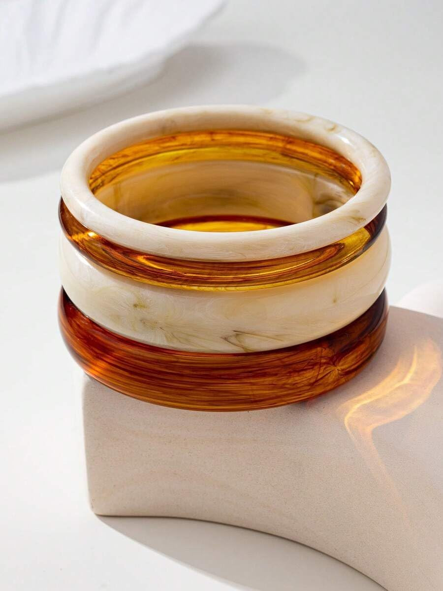 ÌF ME Acrylic Bangles Bracelets for Women, Irregular Acrylic Resin Chunky Bracel