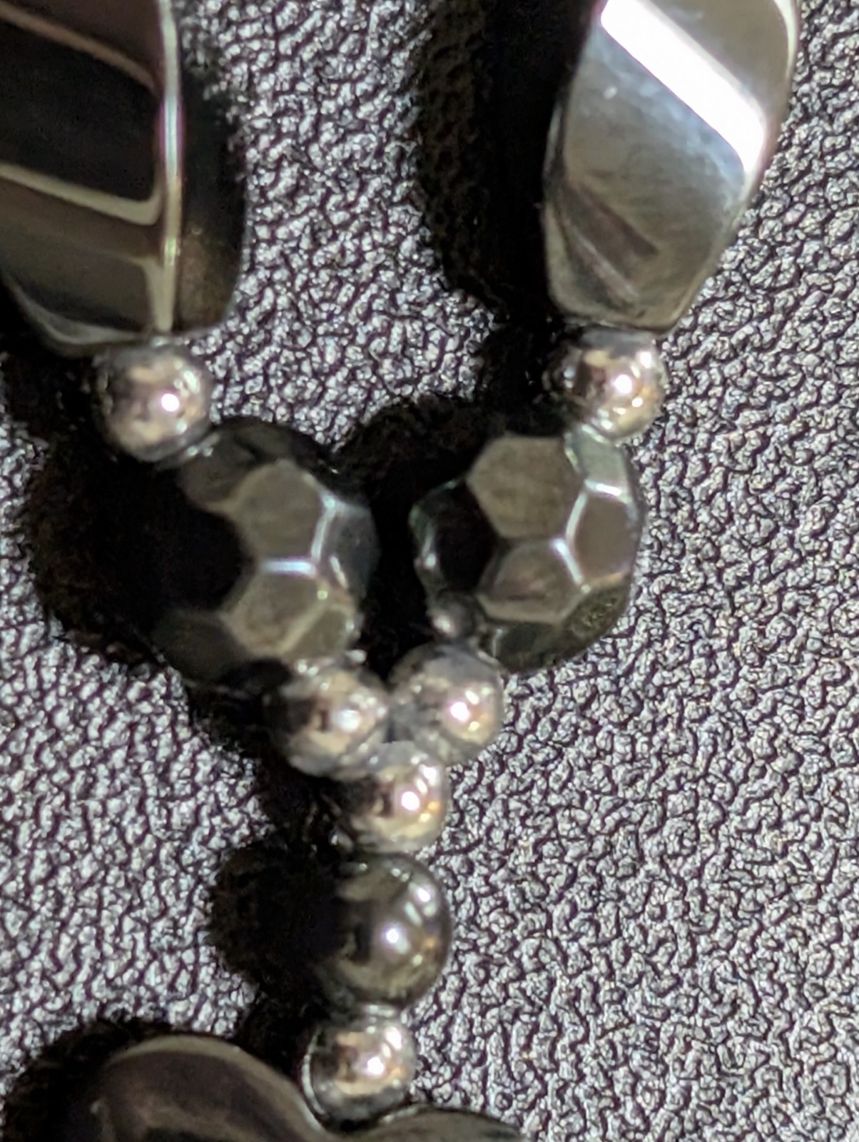 Hematite & Clear Quartz Heart Pendant Y Necklace + Bonus Cat’s Eye Bracelet Lot
