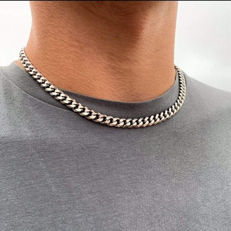 Solid 925 Sterling Silver Cuban Curb Chain Necklace Solid & Heavy Version
