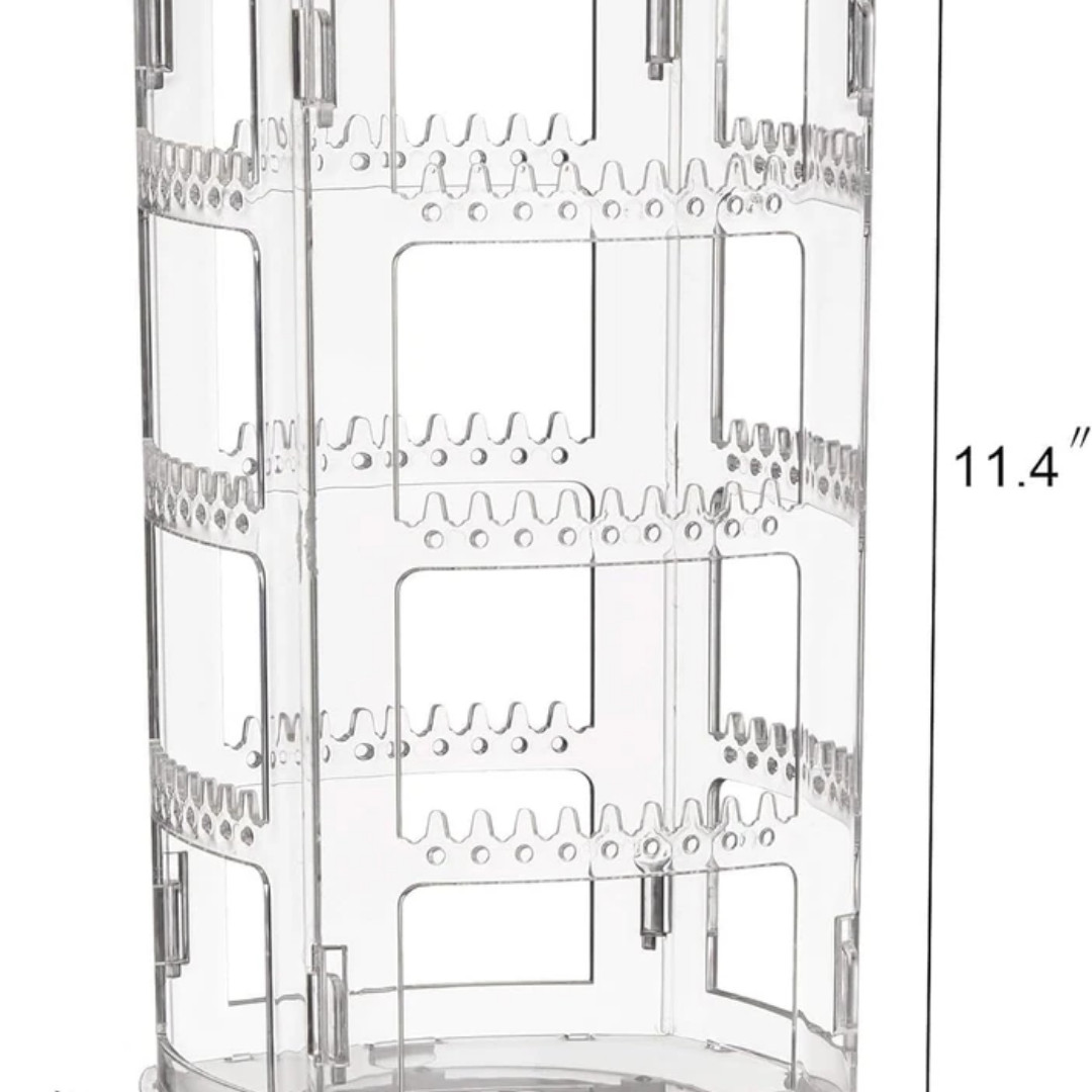 Sooyee 360 Rotating Earring Holder and Jewelry Organizer, 4 Tiers Jewelry Rack D