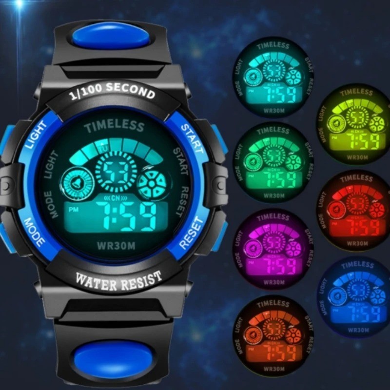 Electronic Watch Kids Digital Waterproof Children Boys Girls Sports LED Watches