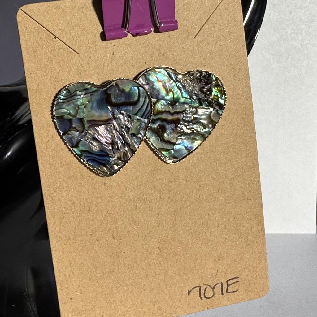 Druzy Heart Earrings with Secure Push Back Closure RS5/33