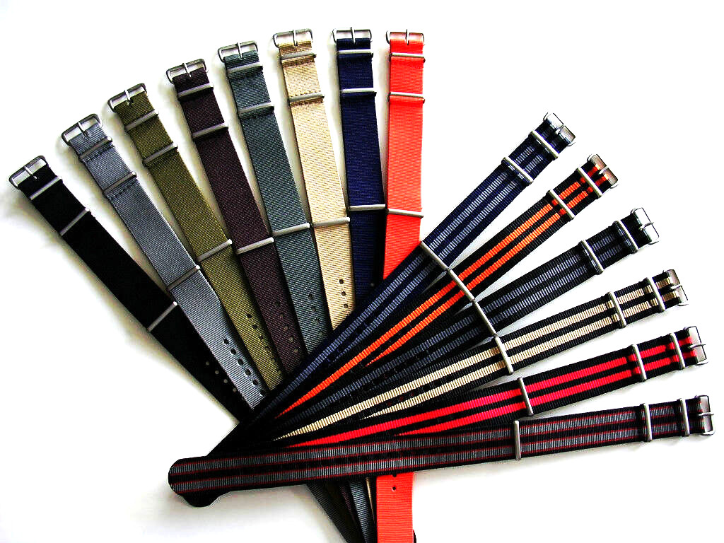 22mm Black Grey NATO g10 watch band strap Military RAF bonded IW SUISSE 18 20 24