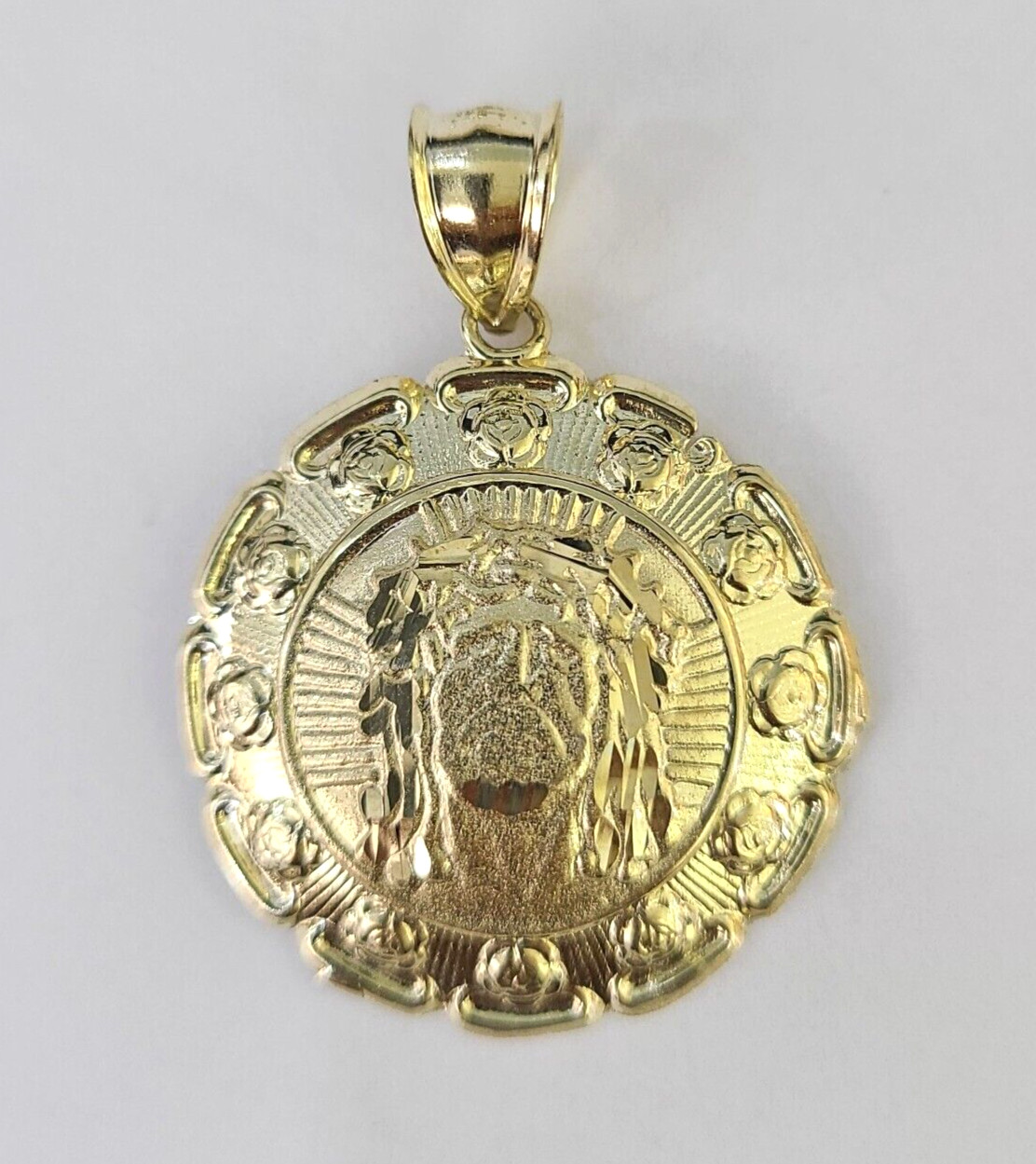 Real 10K Jesus Pendent Charm 10kt yellow Gold 1″