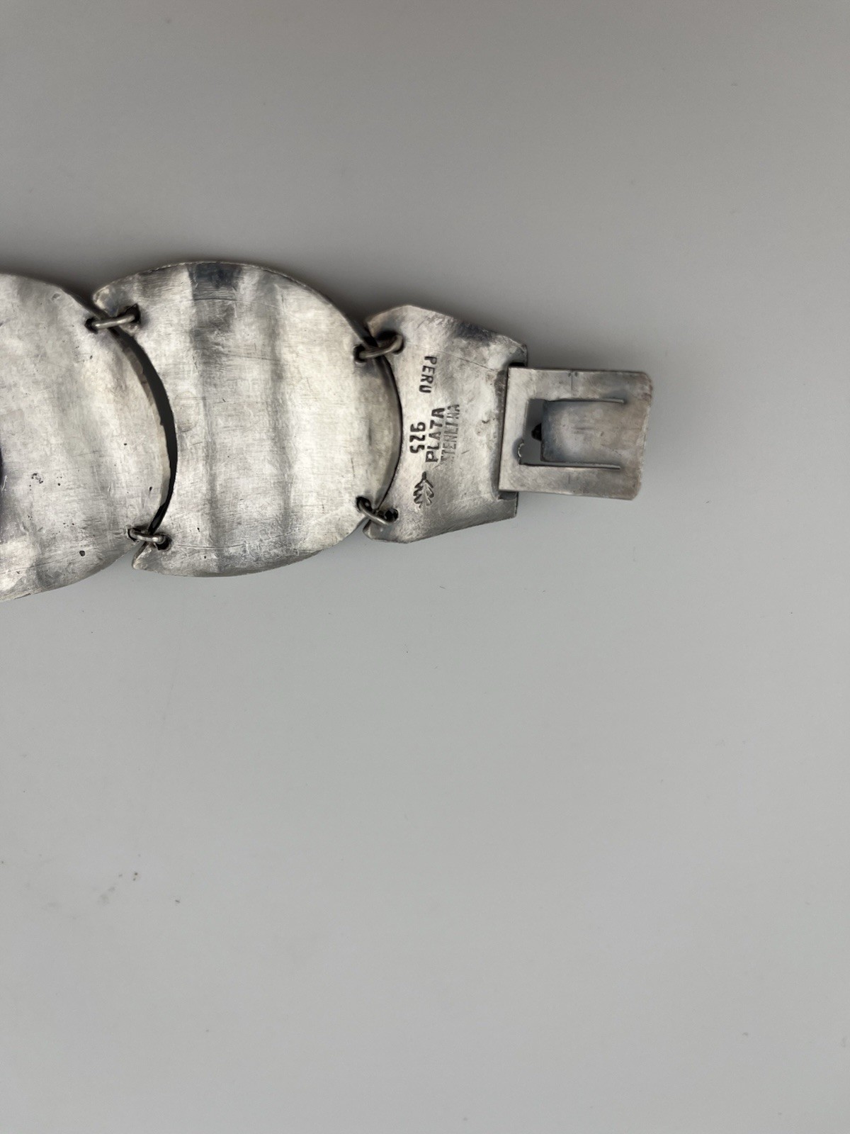 Vintage Peru 925 Graduating panel bracelet Size 7.5 A3