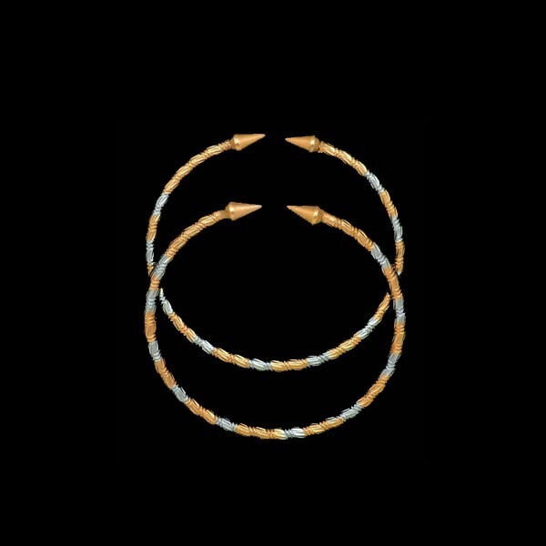 Two Tone Diamond Cut Cones West Indian Bangles