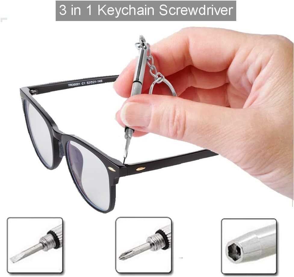 Eyeglass Repair Kit, 5-in-1 Multifunctional Precision Screwdriver Set torxT5~…