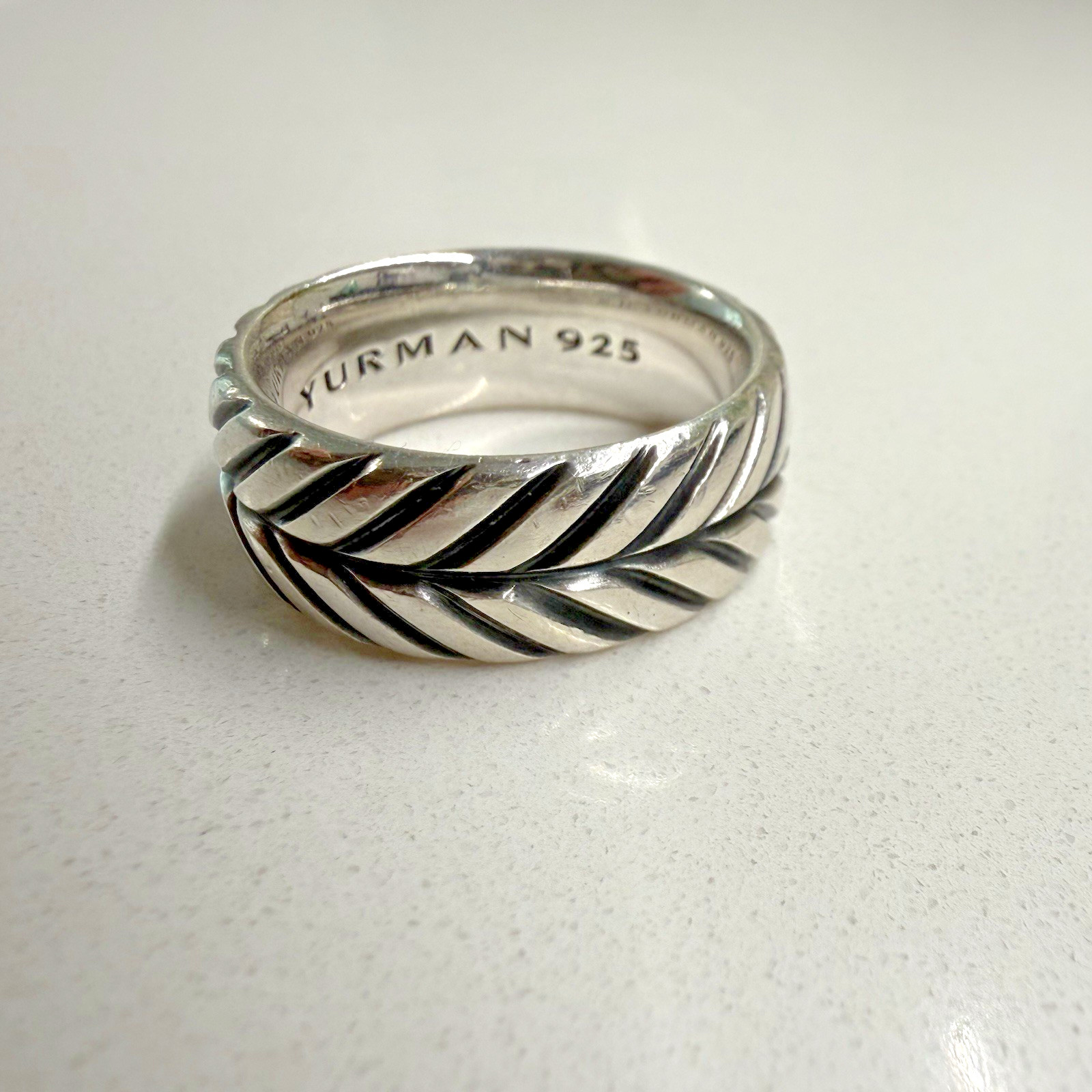 DAVID YURMAN Sterling Silver Chevron Band Ring
