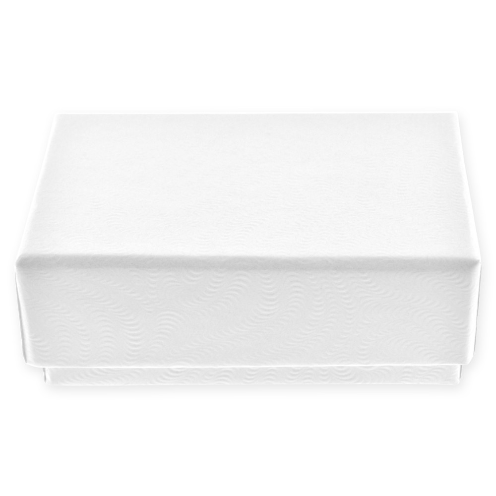 10 Pack – White Swirled Cotton Filled Small Jewelry Gift Box