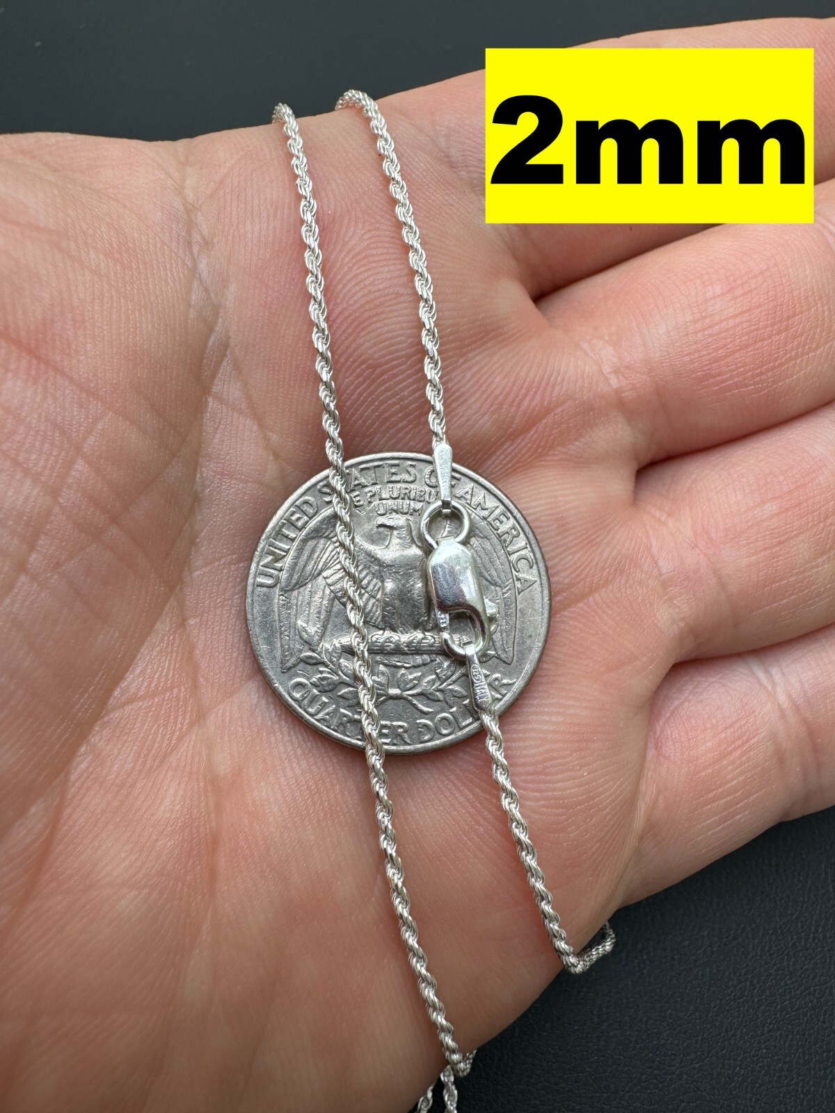 Men’s Women’s Real Solid 925 Sterling Silver Rope Chain 1.5-5mm 16″-30″ ITALY