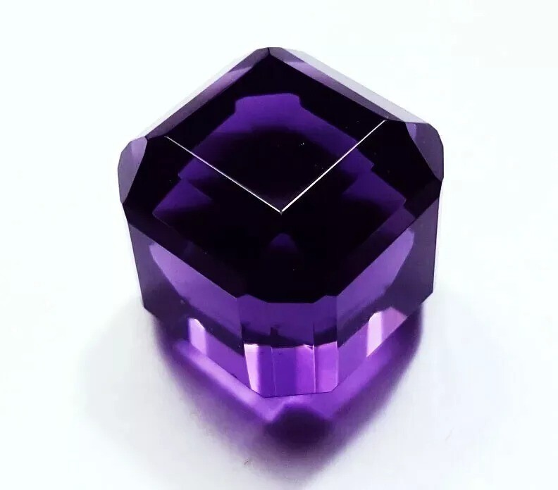Amethyst Cube Cut 97-98 Ct Stunning Violet Natural Loose EGL Certified Gemstone