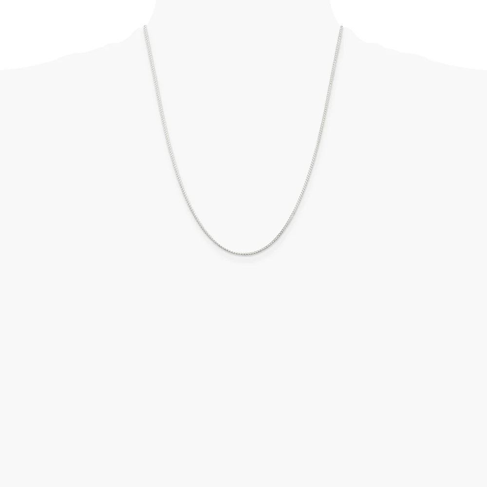 Sterling Silver Rhodium-Plated 1.25mm Round Spiga Chain Necklace 14″-30″
