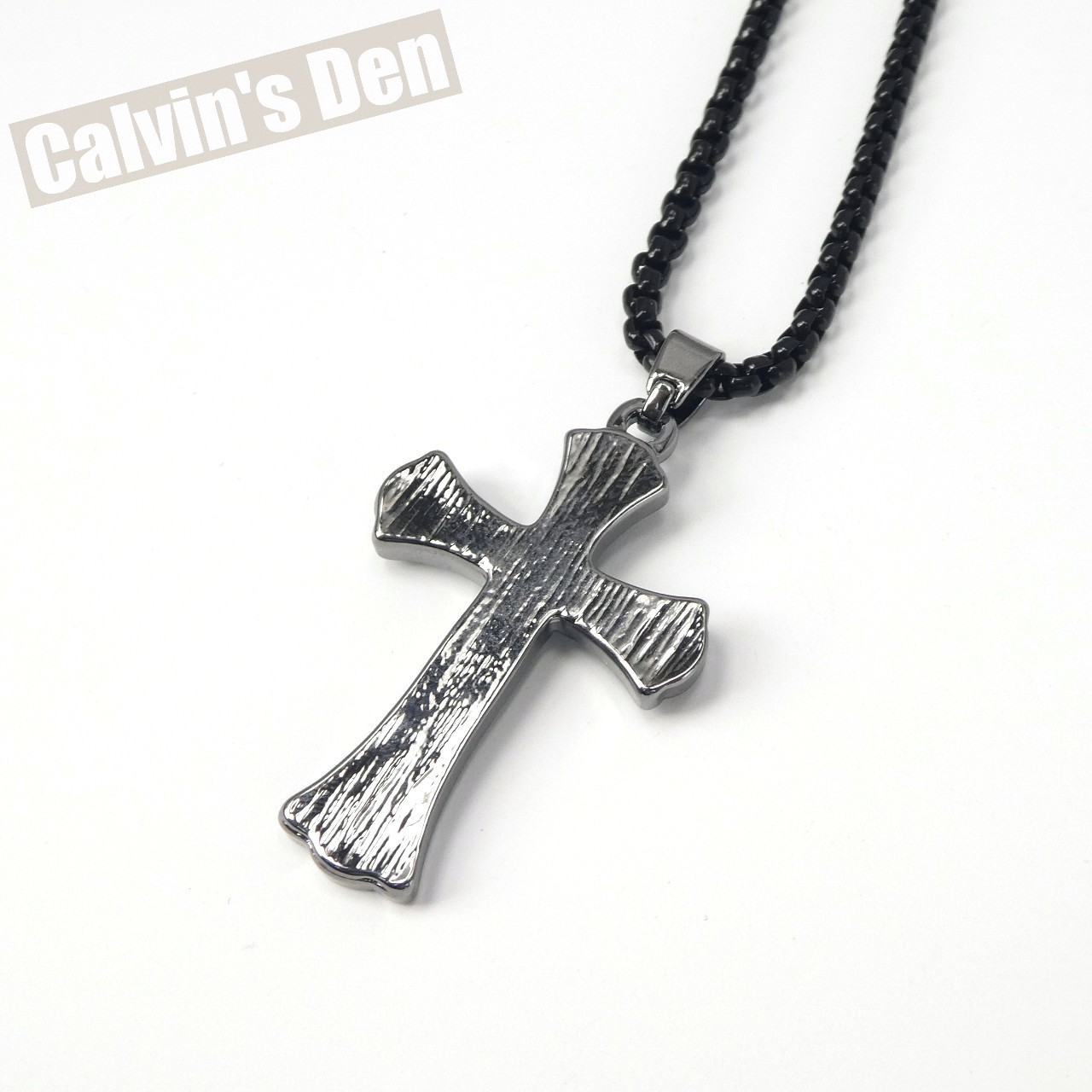 Turquoise Chip Inlay Flared Cross Pendant Necklace Classic