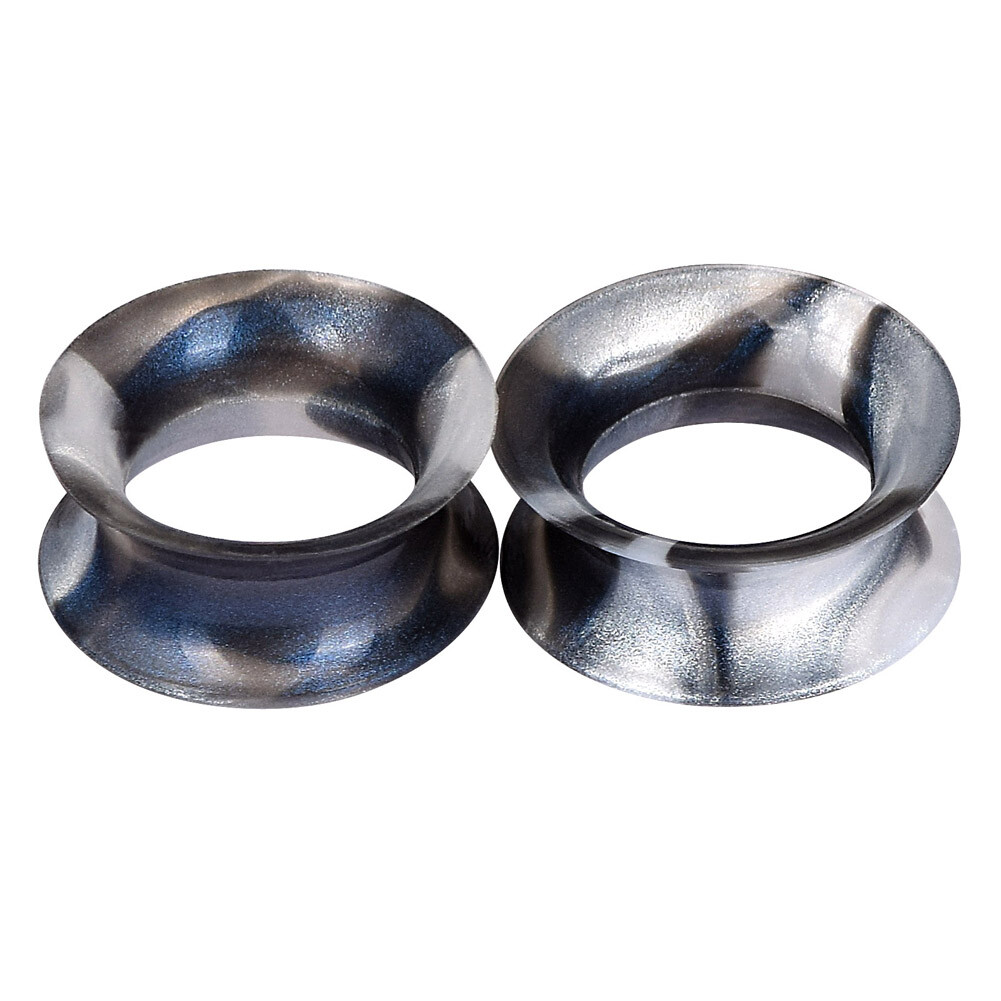 2PCS Silicone Colorful Ear Gauges Plugs Stretchers Double Flared Tunnels 2g-3/4″