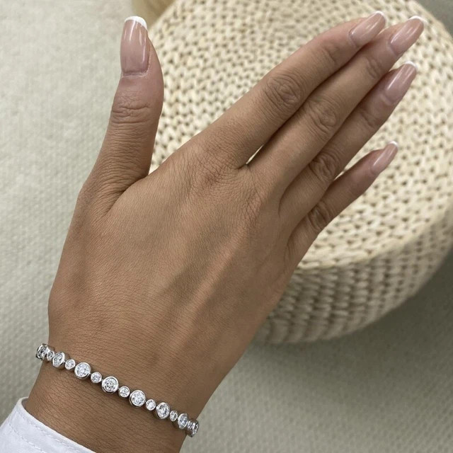 12.00 Ct Round Cut Lab Created Diamond Tennis Bracelet 14K White Gold Plated