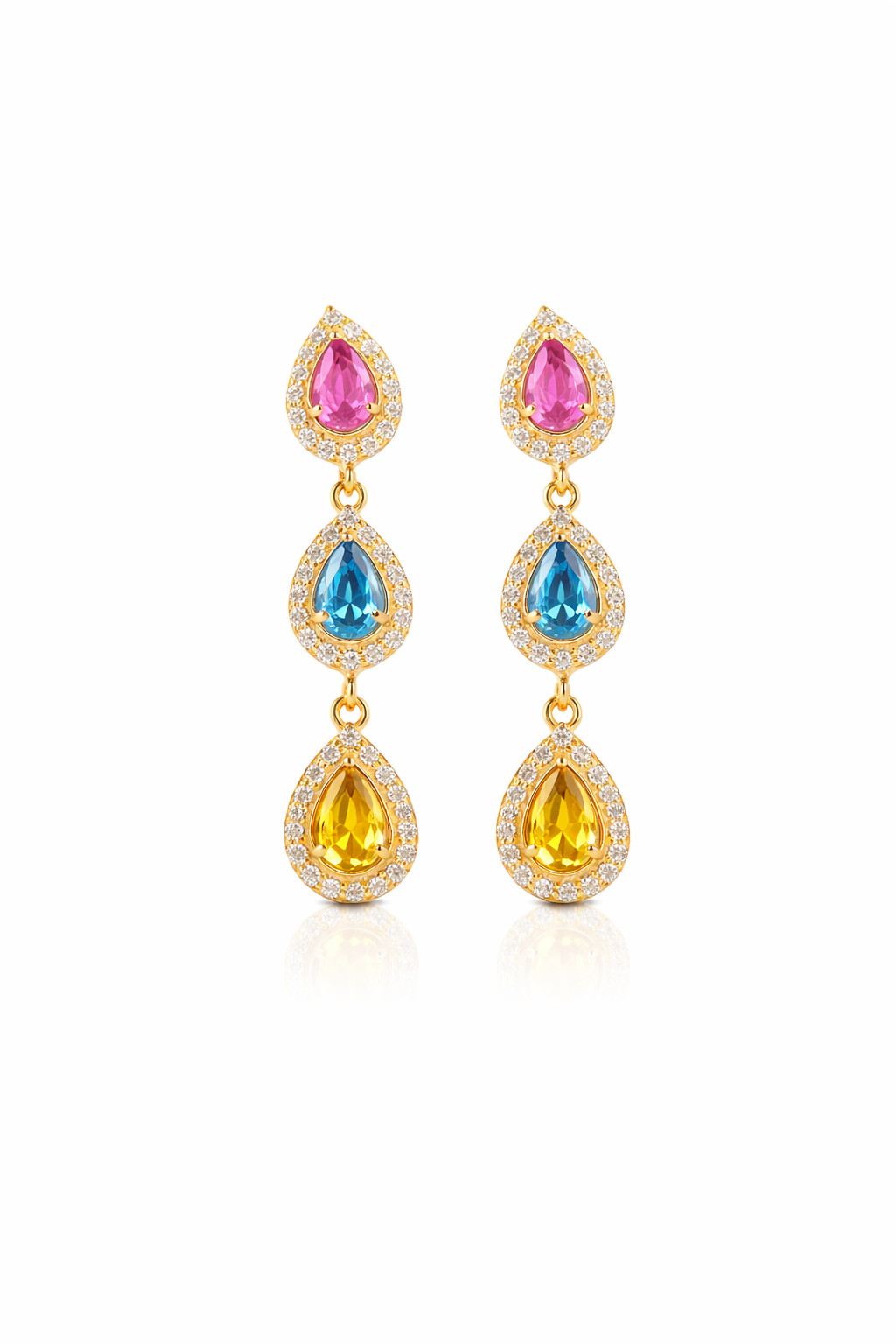 Dangle Drop 925 Sterling Silver Handmade Multi Gemstone Earrings For Her