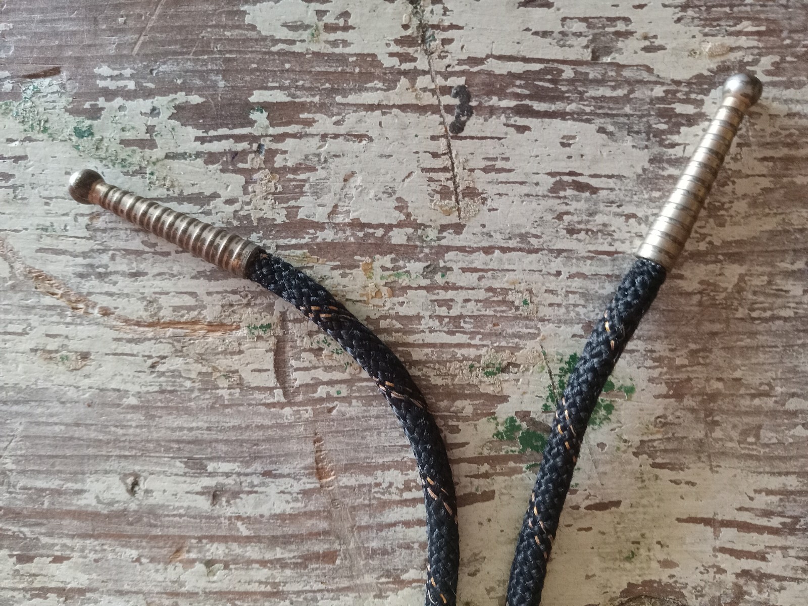 Vintage Rattle Snake Rattler Bolo Acrylic Resin Brass Tips