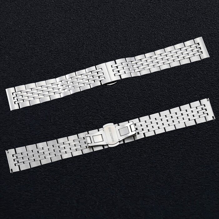 Premium Solid Stainless Steel Watch Strap Metal Band Universal 12-24 Elbow Free