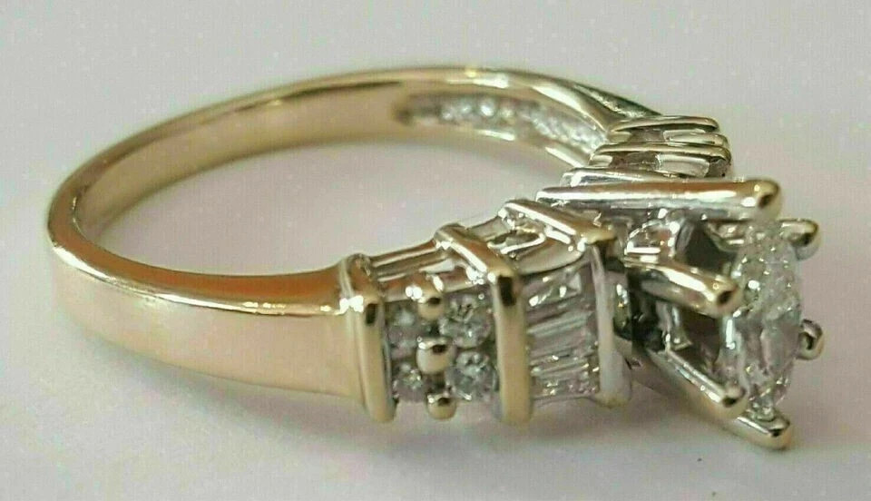 1.50Ct Lab-Created VVS1D Diamond Cocktail Engagement Ring 14K Yellow Gold Over