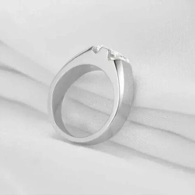 Men’s Engagement Ring 2 Ct Radiant Cut Lab Created Diamond 14k White Gold Plated