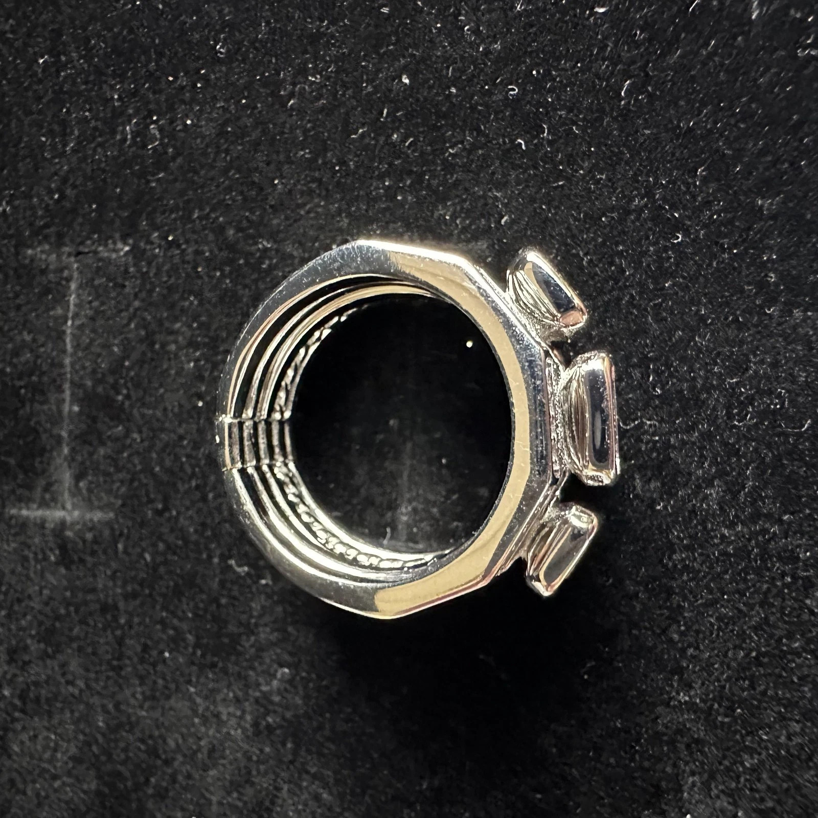 925 Sterling Silver 18K Gold Plated Blue Topaz Cable Stack Ring David Yurman