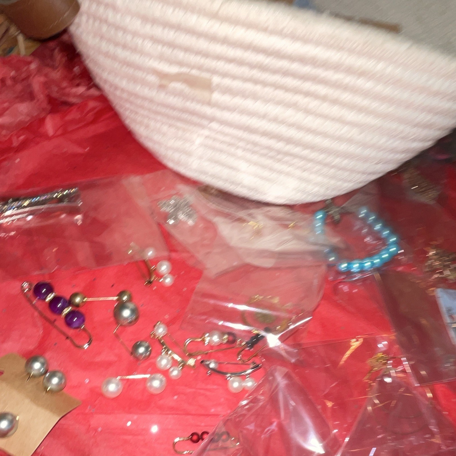 Over 50 Jewelry Earrings Brackets Scarf Pins . Some Bought Some I Made .