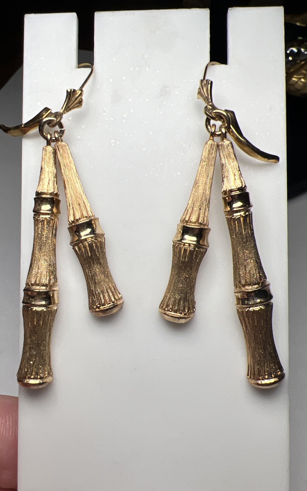 Vintage Avon Bamboo Magic Pierced Earrings 1972 Signed