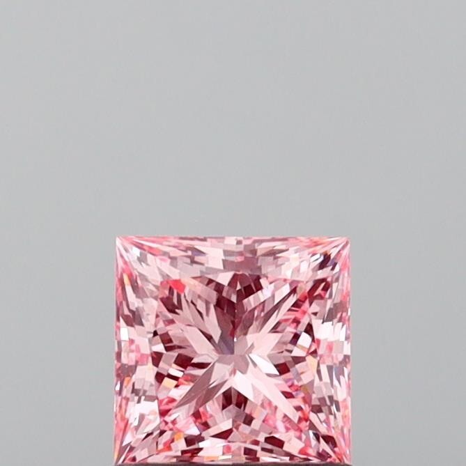 Princess Cut 1.01 Cts Lab Grown Fancy Vivid Pink VS1 IGI Certified CVD Diamond