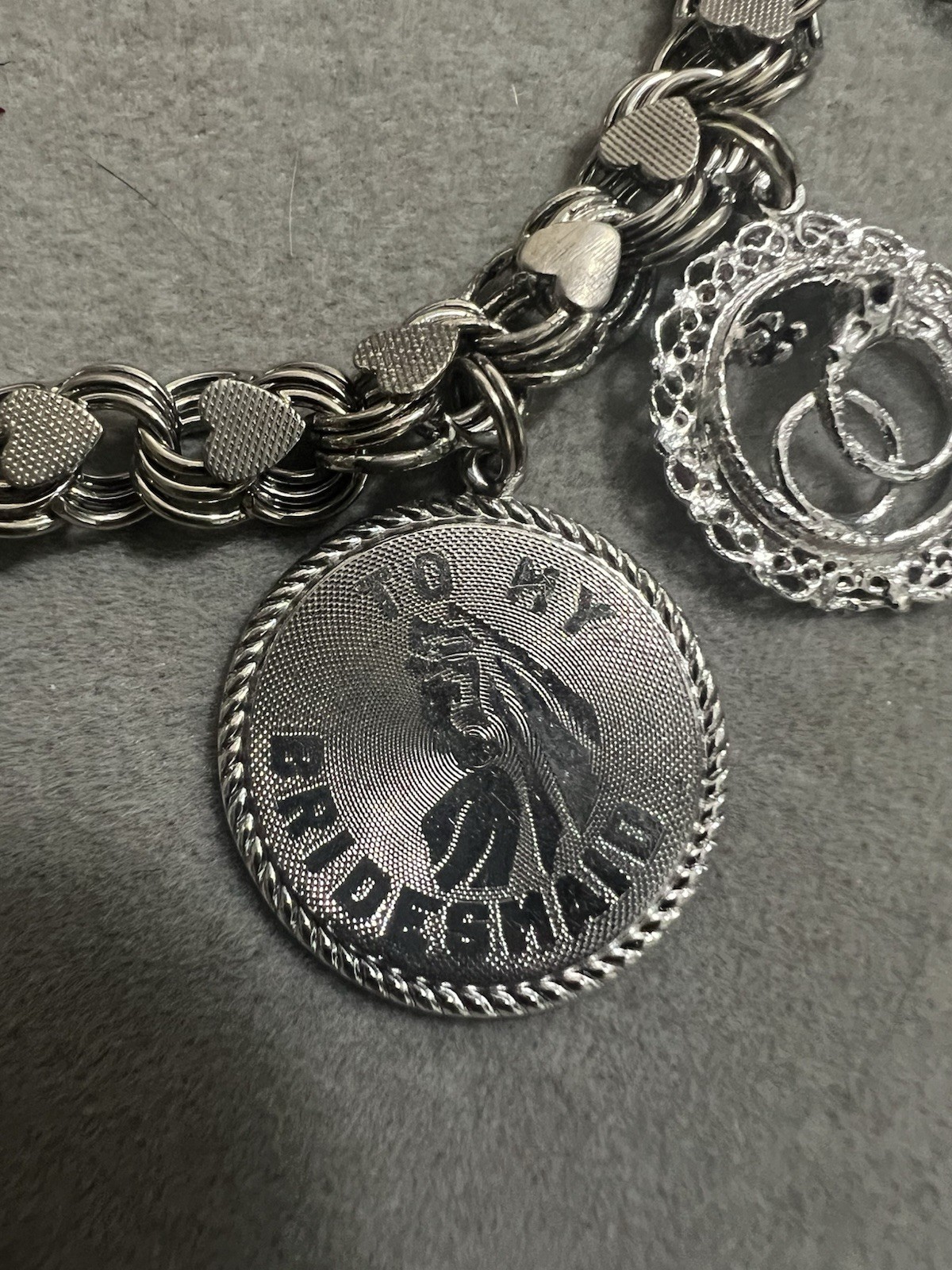 1960’s Vintage Sterling Silver Charm Bracelet Anniversary Birthday Wedding