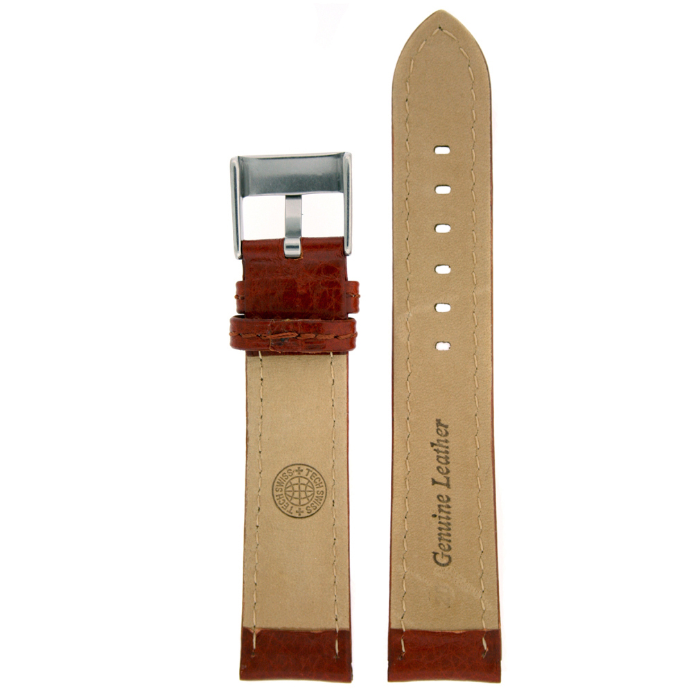 Strap Extra Thick Padded Watch Band Leather Brown Mens 18mm – 26mm