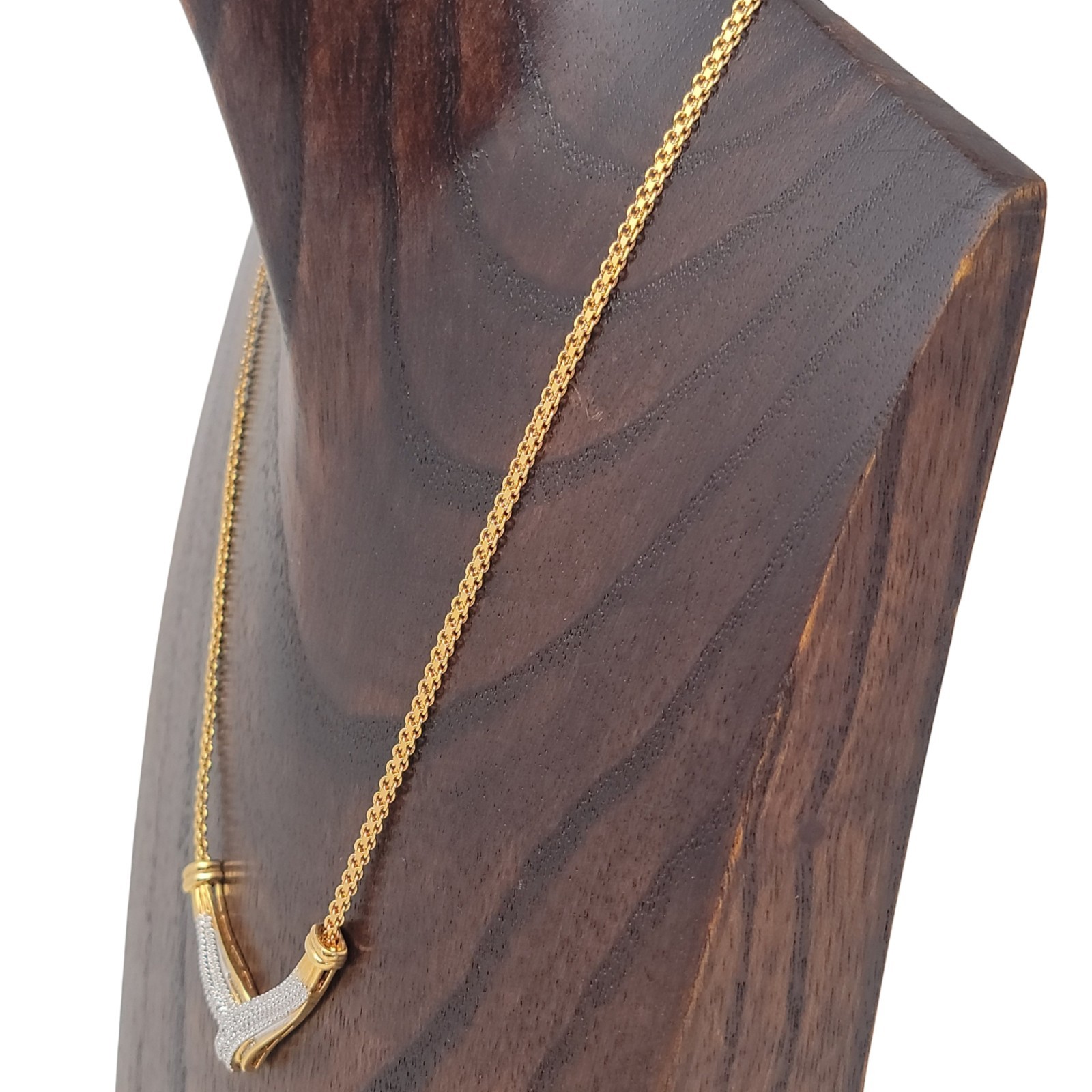 BR Sun Baguette Diamond GP V-Shaped Chevron Necklace