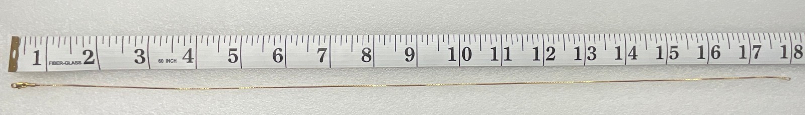 14k Gold Box Link Chain Necklace Unoaerre Italy 18in, 2.5g, 0.8mm