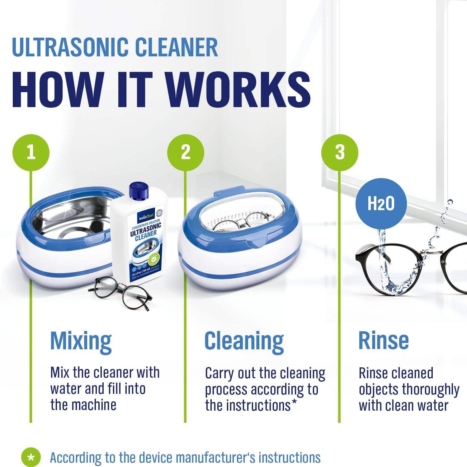 Ultrasonic Cleaner Solution 25.4 Fl Oz – Jewelry Cleaning Liquid for Ultrasonic