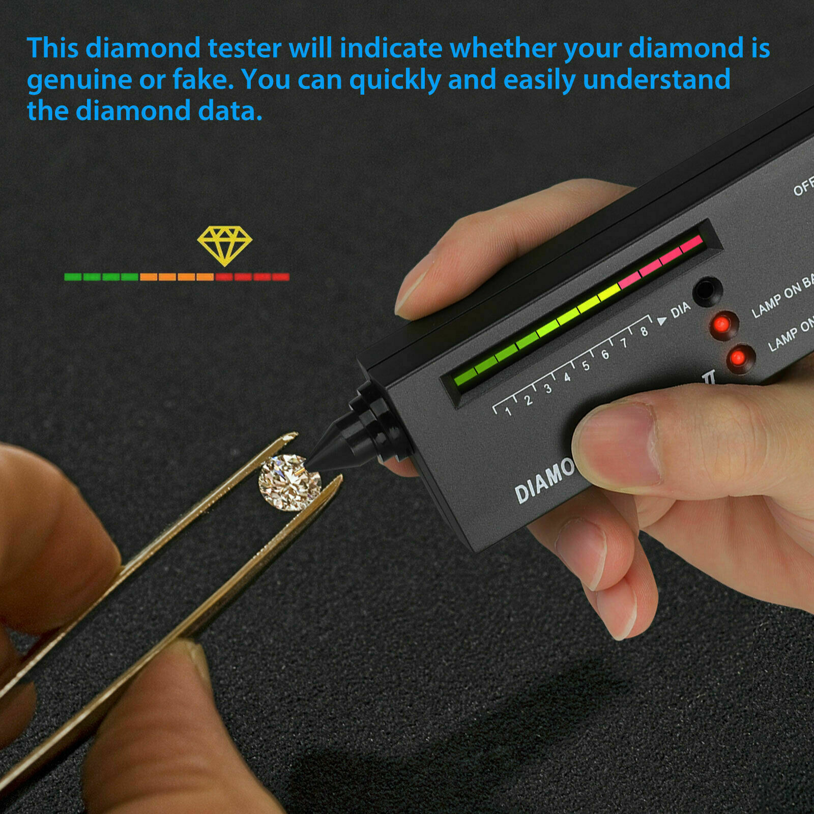 Jewelry Diamond Tester Selector Gemstone Tool Gems Test LED Audio Checker NEW US