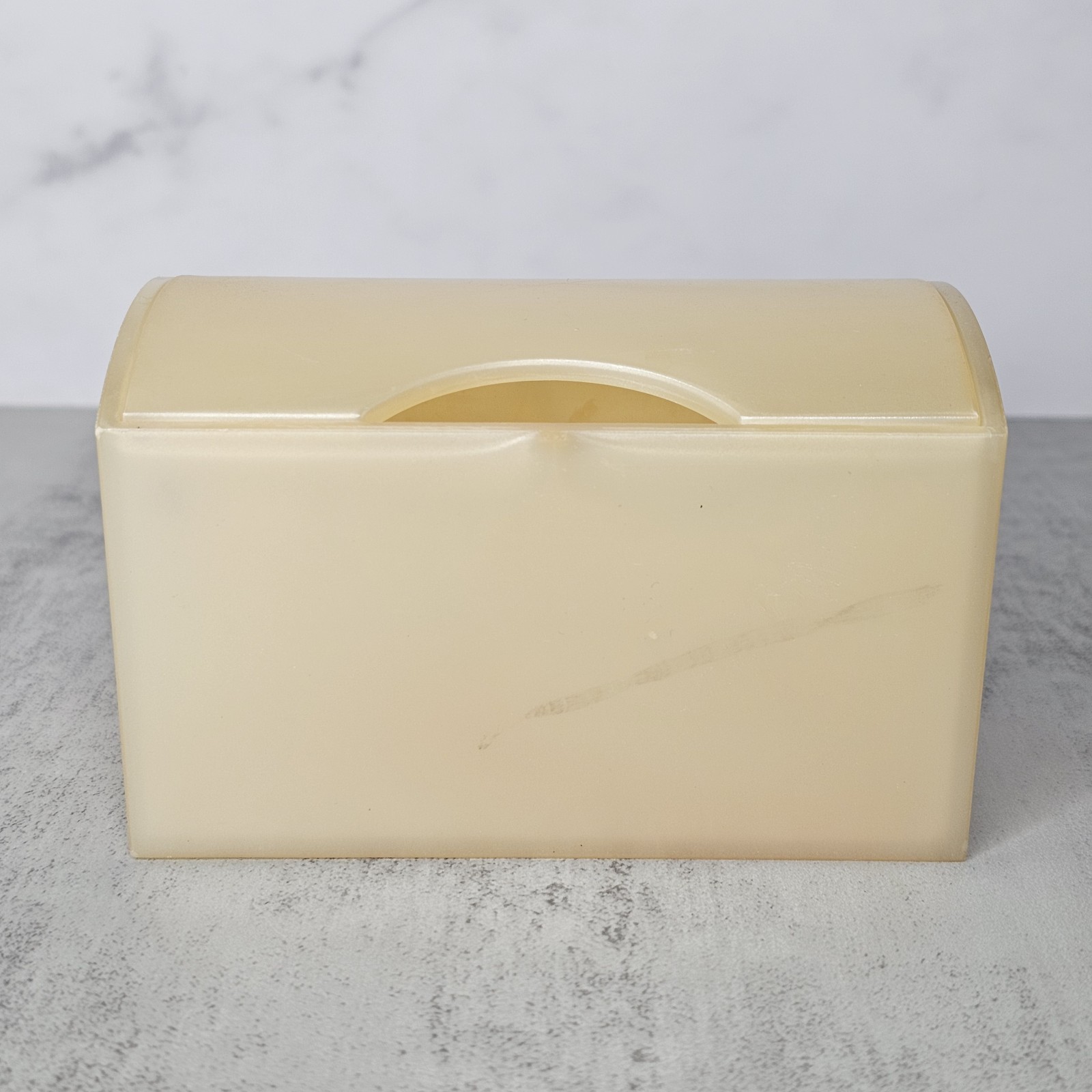 Celluloid Art Deco 1940s-50s Hinged Trinket Box Beauty Bath Supplies Storage Vtg