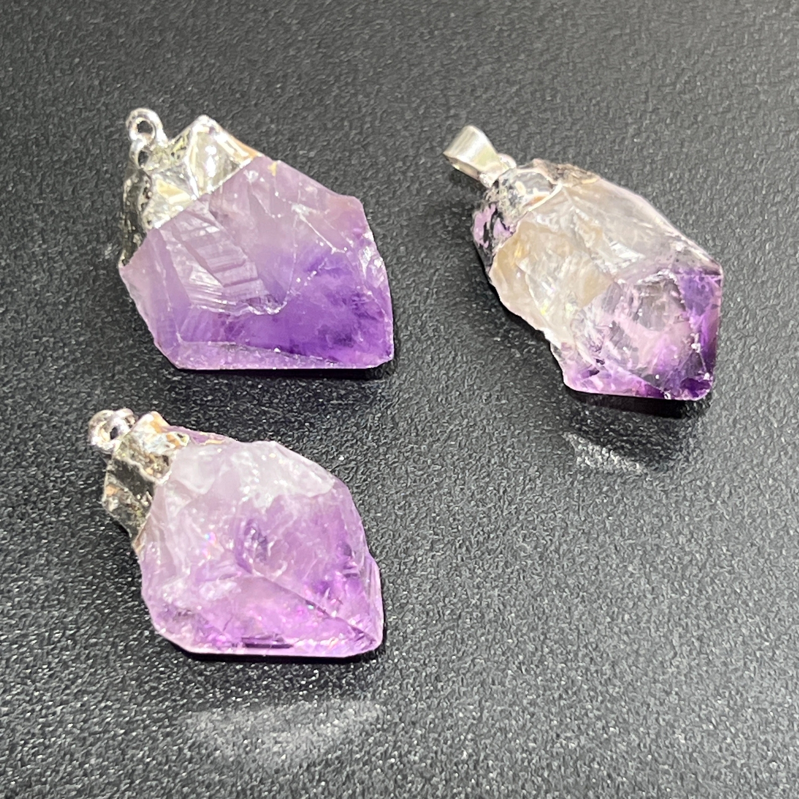 Amethyst Crystal Point Pendant (Silver Plated) Wholesale