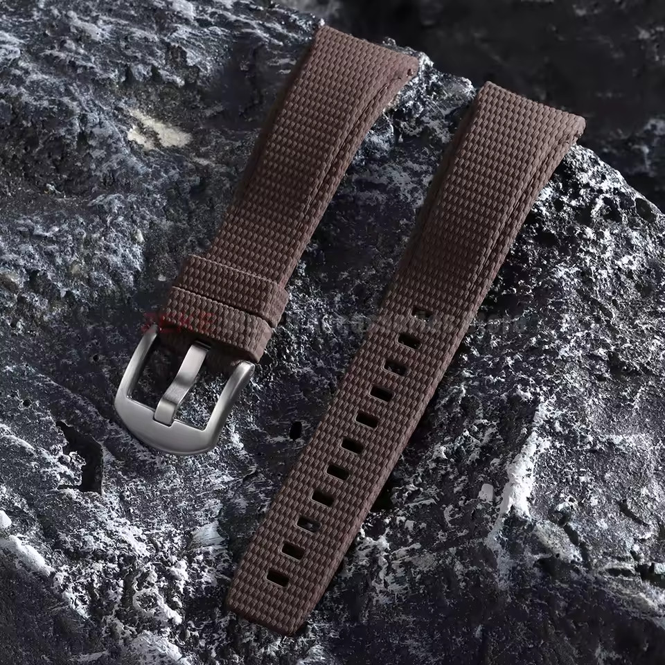 Curved End FKM Rubber Watch Strap 20mm 21mm 22mm Military Sport Band