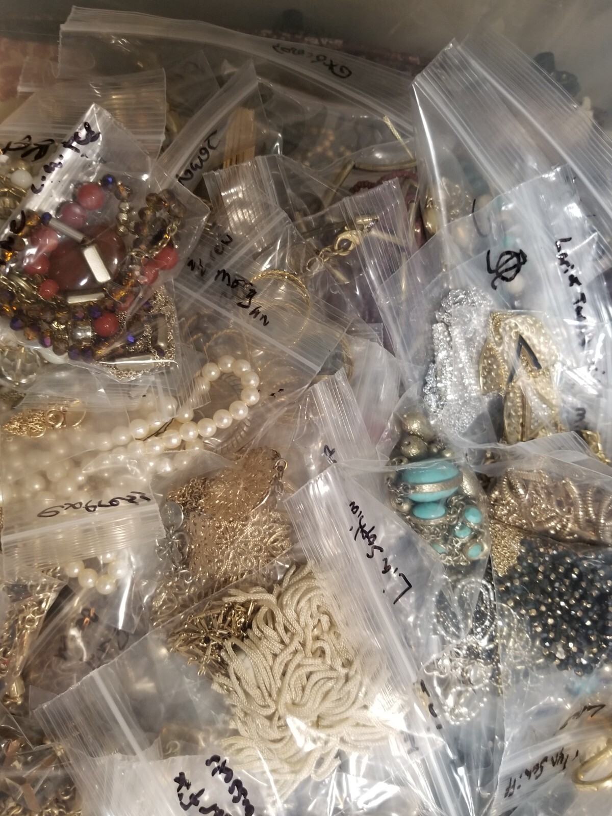 Huge lot Random necklaces all wearable some signed some not Vtg Modern Very Nice