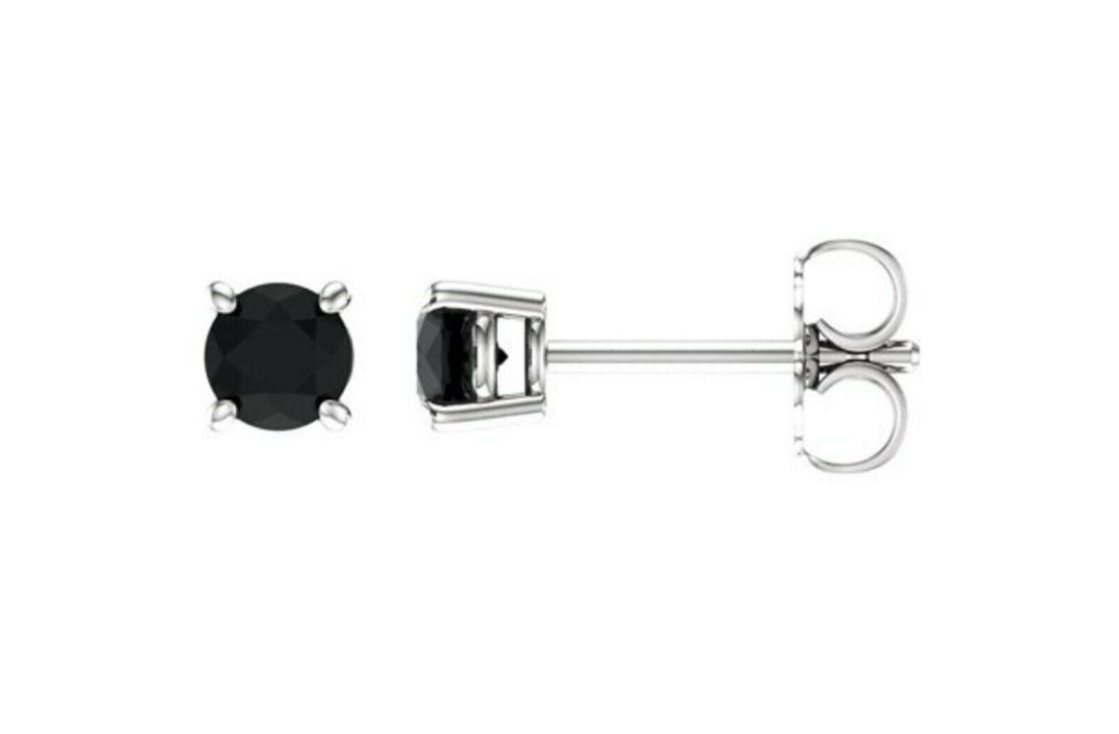 1/2 ct. Lab-Created Black Diamond Studs – Sterling Silver