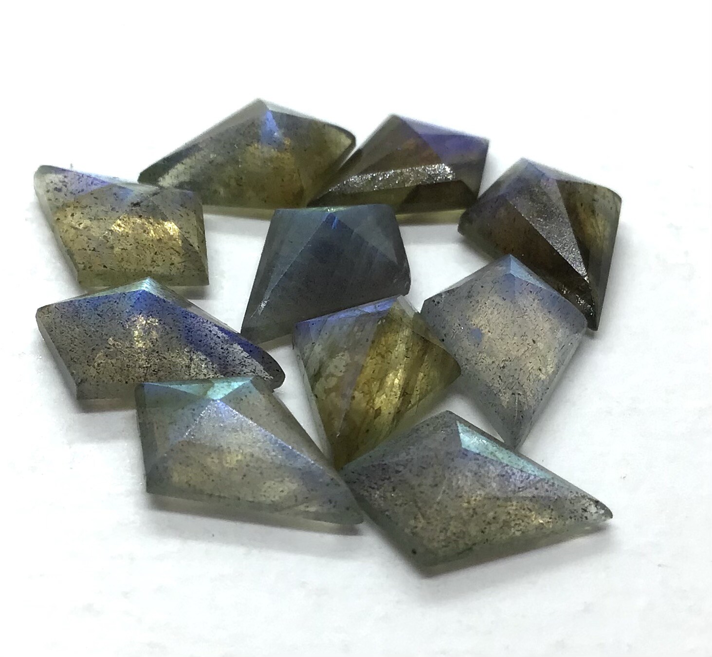 AAA Natural Labradorite Square Rose Cut Loose Gemstone For Making All Jewelry